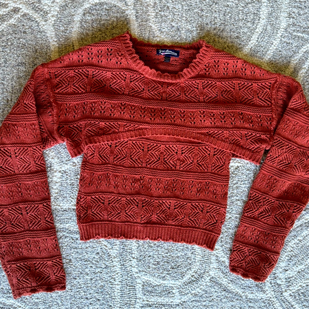 Perfect for fall! 2 piece knit sweater in burnt orange